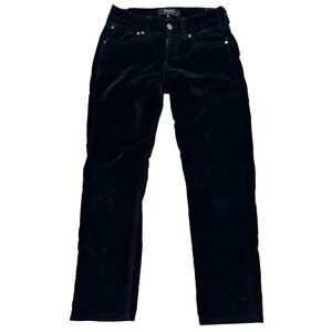 Billy Blues Black Velvet Straight skinny Pants‎ Y2K Night Out Chic minimalist 4